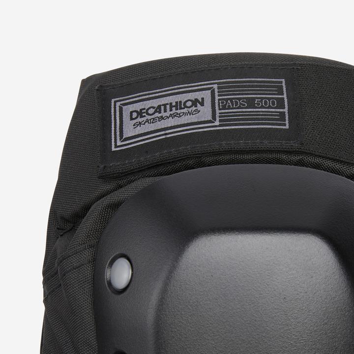 Immagine prodotto Decathlon Set di protezioni da skateboard per adulti a 3 pezzi Pad500 Nero (L, Ginocchiera, Protezioni per i polsi, Protettori gomito, Esemplare unico)