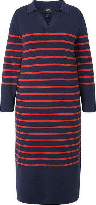 Actual product image Ulla Popken Breton Stripe Collared Knit Dress (54)
