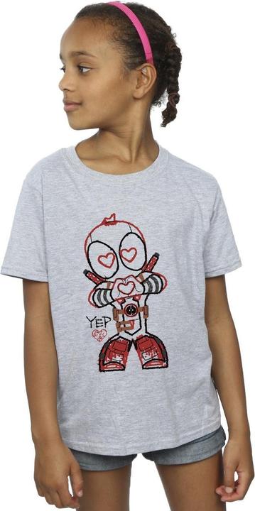 Produktbild Deadpool Love Beam Line TShirt Mädchen (152, 158)