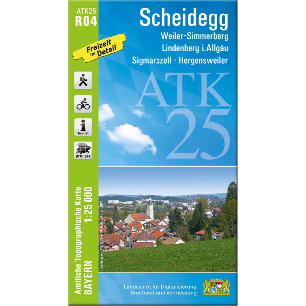 Amtliche Topographische Karte Bayern Scheidegg, Landkarte
