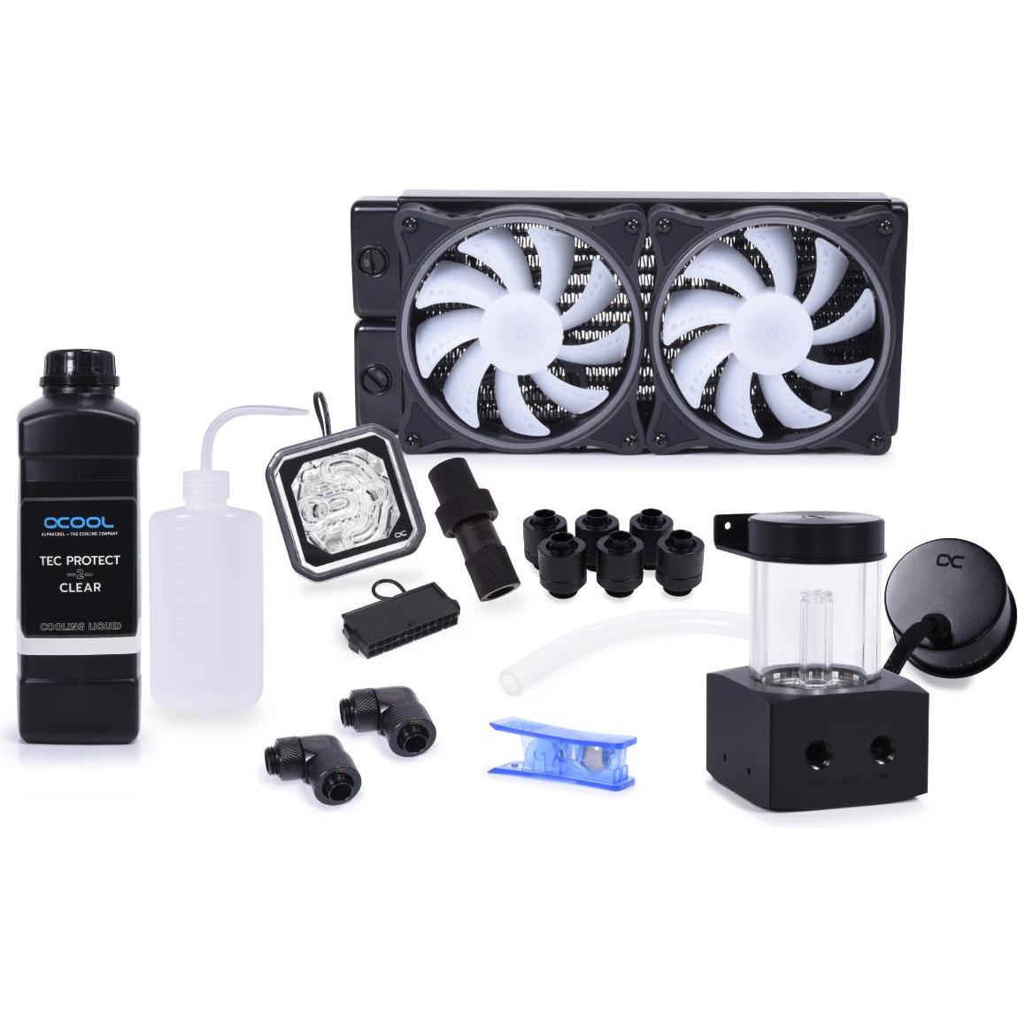Alphacool Alphac Core Storm 240mm ST45 Set 1022066, CPU Wasserkühler, Schwarz