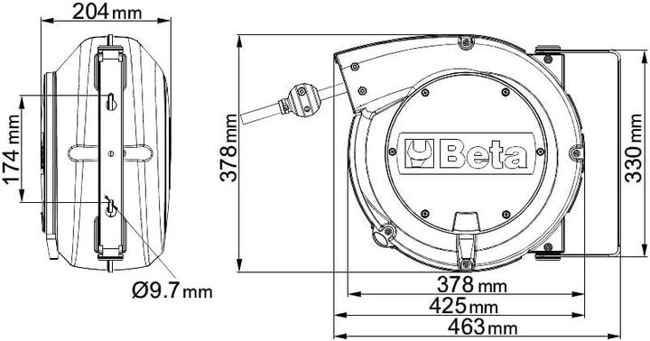 Produktbild BETA 019000085 1900M 8X15-Schlauchtrommel Luft 8x12 mm 15 m