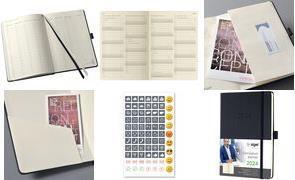 Produktbild Sigel Wochenkalender 2024 C2419 black, 2S/1W, HC, A5 (A5, Harter Einband, Deutsch)