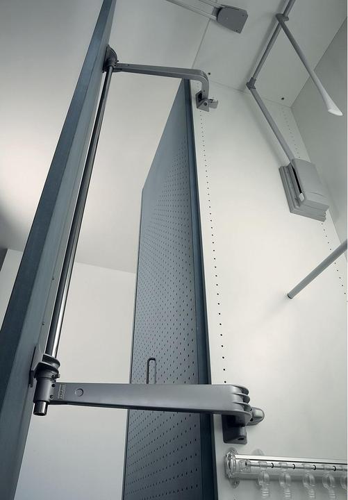 Produktbild Servetto Schwenktürbeschlag MOTION-V KB 600 mm, Druckgussaluminium grau lackiert