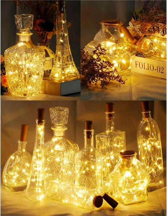 Produktbild Esmée LED Deko Solar Lichterkette Flaschenlicht im Korken Look Warmweiss (2m) (2 m)