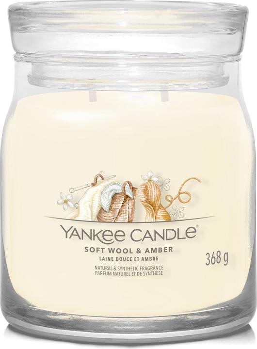 Actual product image Yankee Candle Duftkerze Soft Wool & Amber Signature Medium Jar