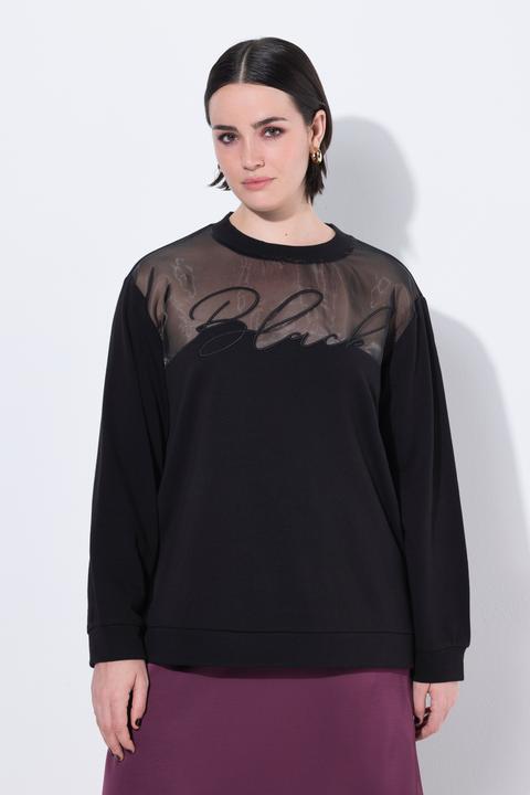 Produktbild Ulla Popken Sweater, Tüll-Schulter, Rundhals, Langarm (58, 60)