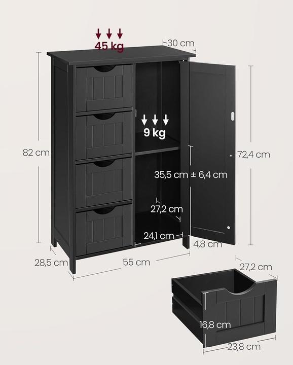 Actual product image Vasagle Bathroom cabinet (55 x 30 x 82 cm)