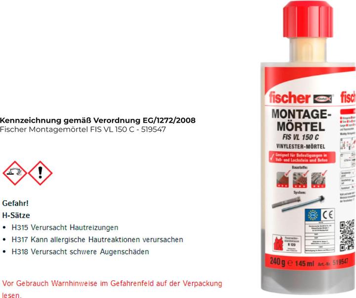Productafbeelding Fischer Assemblage mortel