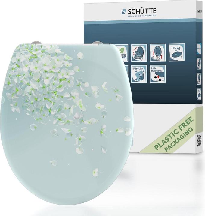 Produktbild Schütte WC Sitz Duroplast WC-Sitz FLOWER IN THE WIND Absenkautomatik Schnellverschluss 82381 Floral
