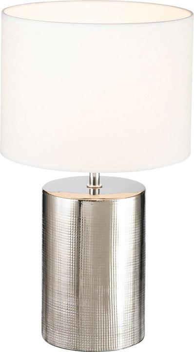 Actual product image Fischer & Honsel Honsel Prata table lamp E27 switchable fabric shade white linen silver 50663