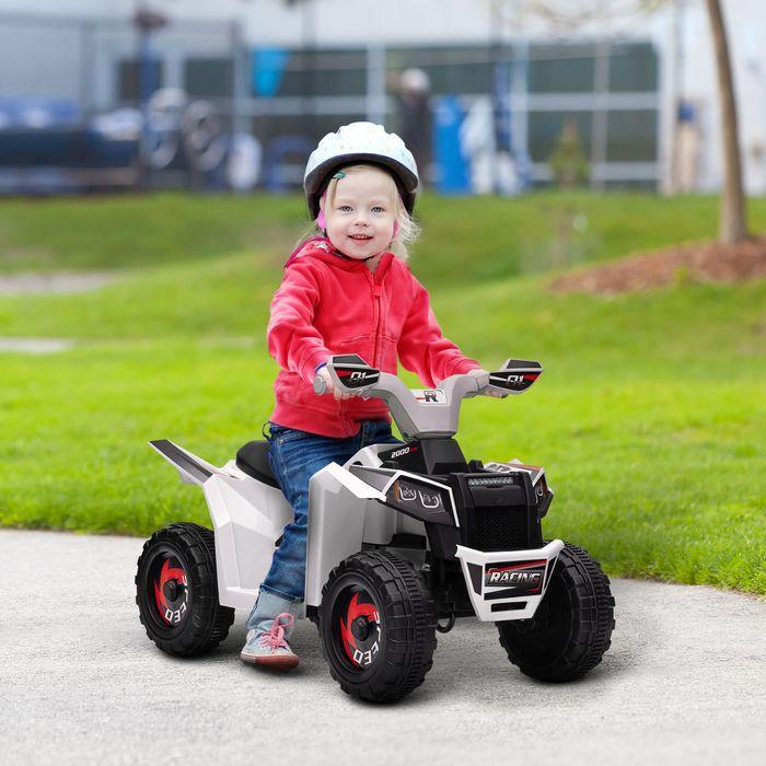 Produktbild Swisshandel24 Elektro Kinderquad, Elektroquad, Vorwärts-, Rückwärtsfunktion, 6V, 1,5-3 Jahre, 2,5 km/h, Weiss (6 V)