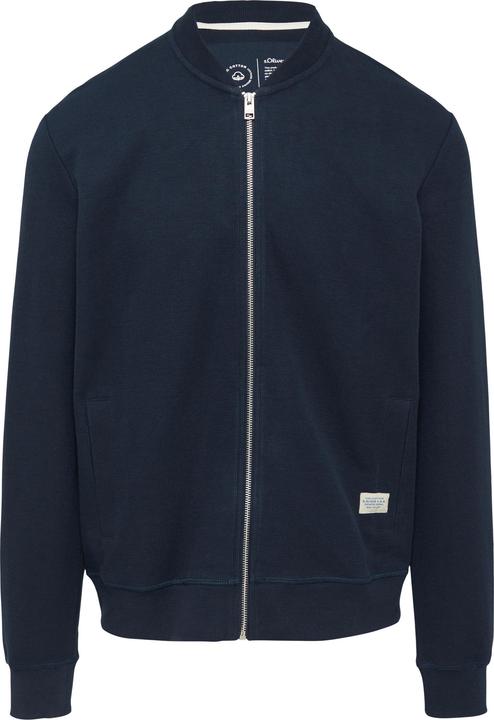 Produktbild s.Oliver Sweatshirt Jacke Sweatshirt-Jacke mit Bomberkragen und Struktur (M)
