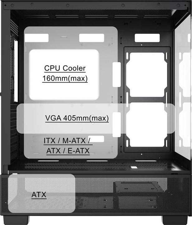 Actual product image Gembird Computer components Gaming Computer Case Fornax X550 (ATX, E-ATX, ITX, mATX)