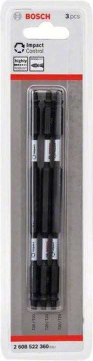 Actual product image Bosch Professional Zubehör Impact Control double-blade screwdriver bit set, 3-piece, T20, 150 mm (Hexagon socket TX)