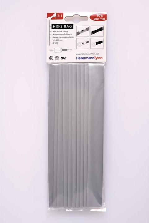 Produktbild HellermannTyton Schrumpfschlauchsortiment Grau (10 x)