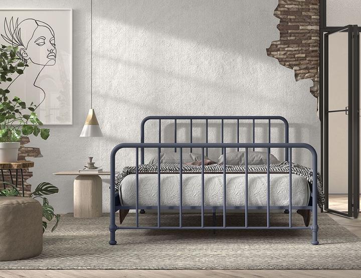 Actual product image Vipack Bronxx Bed Matt Blue Denim 160X200Cm (160 x 200 cm)