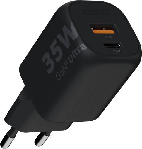 Image du produit Xtorm 1 x USB-C 35W, 1x USB-A 18W, ohne Kabel XEC035 black (35 W)