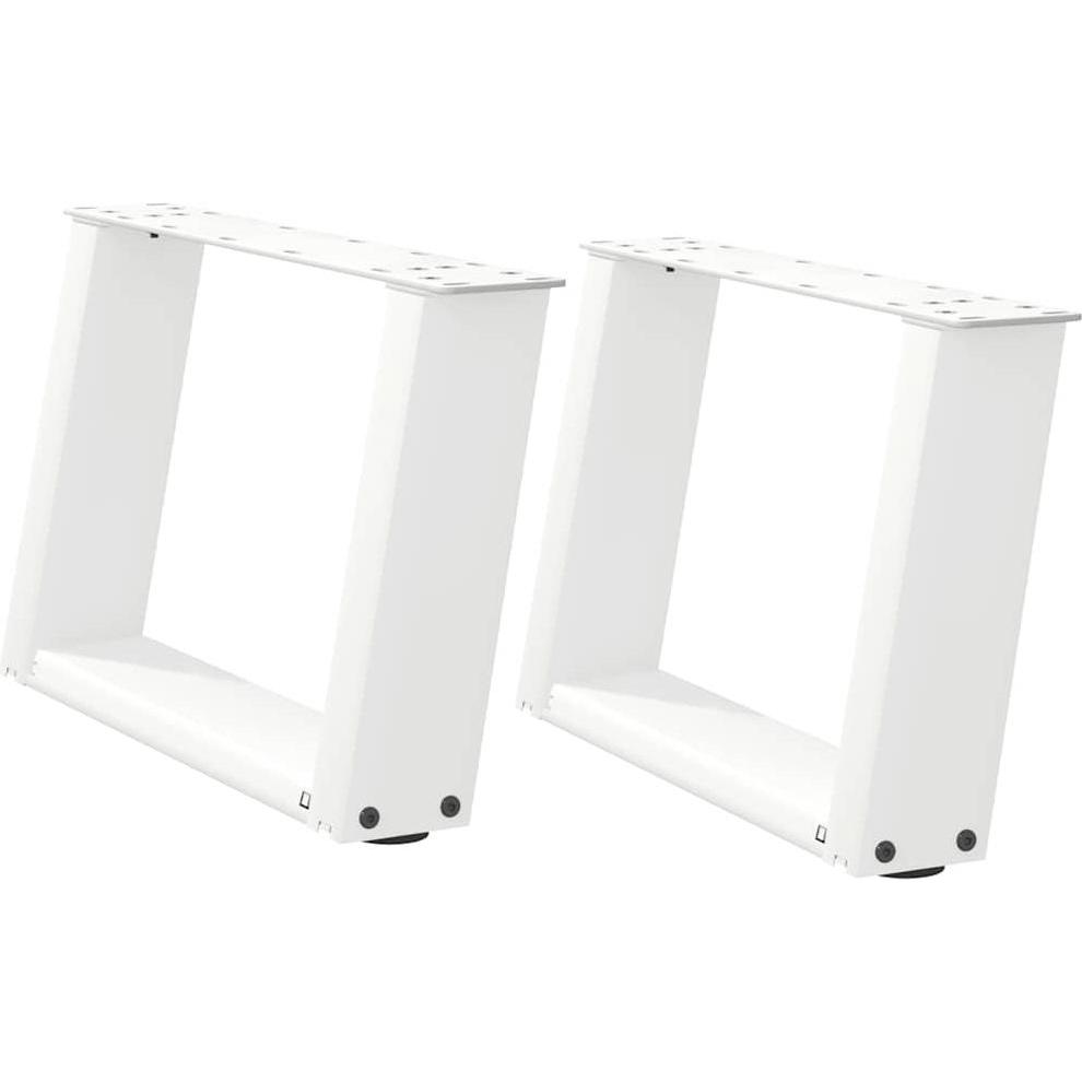 VidaXL, Tischbeine + Tischgestell, Couchtischbeine U-Form 2 Stk. Weiss 50x(30-31) cm Stahl Tischbein