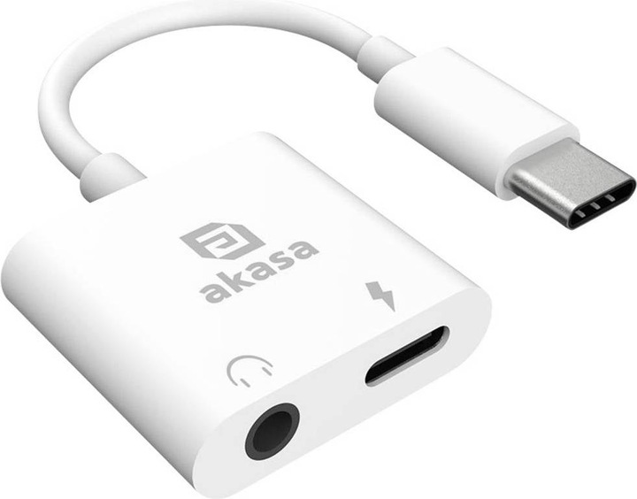 Actual product image Akasa - Type-C Headphone Jack & Charger Adapter (8m, USB, 3.5mm jack)
