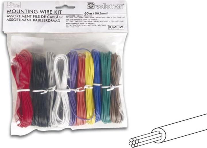 Produktbild Velleman Mounting Wire Kit - 10 Colours - 60M (60 m)