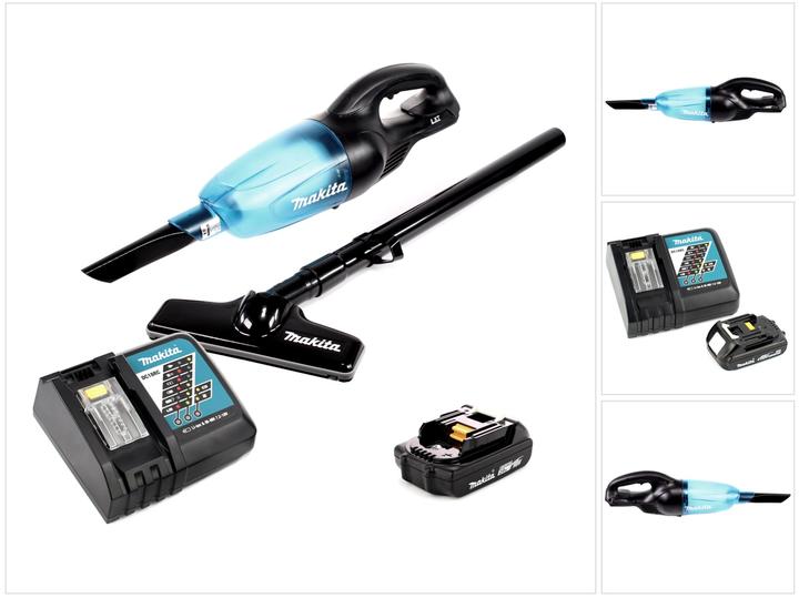 Makita DCL 180 RA1 B Accu Stofzuiger 18 V Zwart + 1x Accu 2.0 Ah + Lader (Hoover)