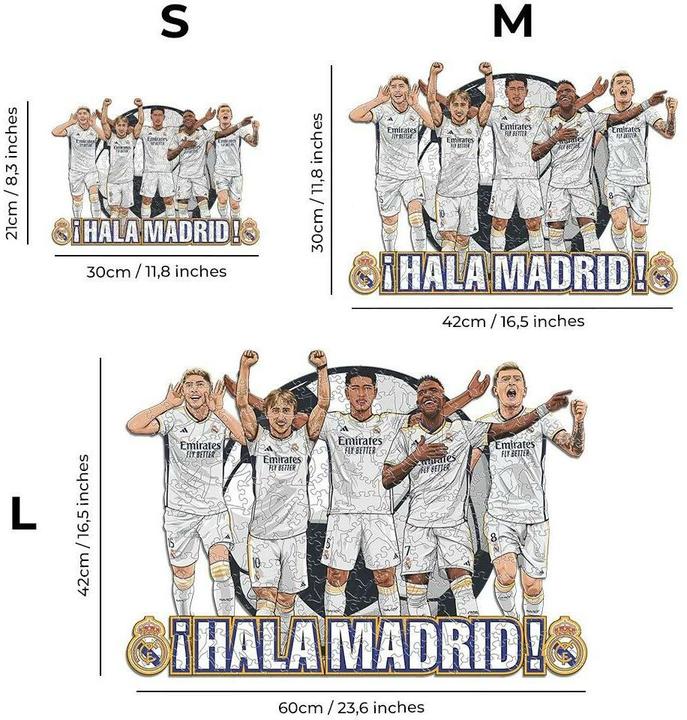 Produktbild Iconic Real Madrid CF - 5 Spieler - Holz Puzzle Grösse M (270 Teile) (270 Teile)