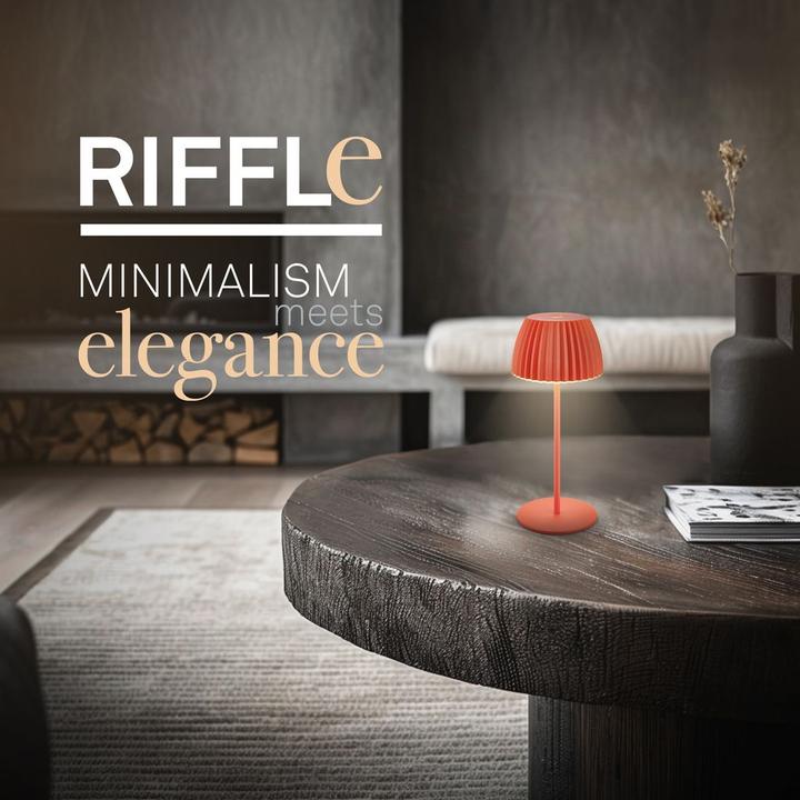 Produktbild Briloner Brilo unplugged RIFFLE Akku Mini Tischleuchte mit Lichtkante - Orange (150 lm)