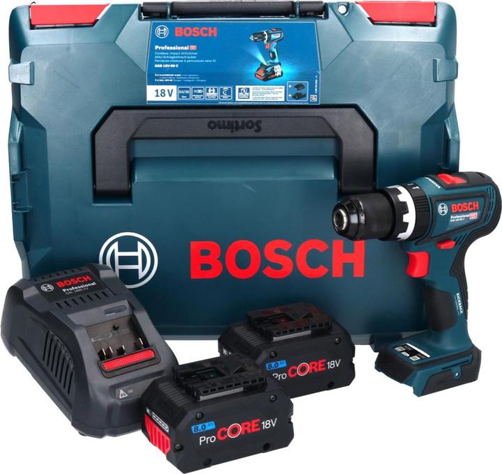 Produktbild Bosch Professional Bosch GSB 18V-90 C Professional Akku Schlagbohrschrauber 18 V 64 Nm Brushless + 2x ProCORE Akku 8,0 (Akkubetrieb)