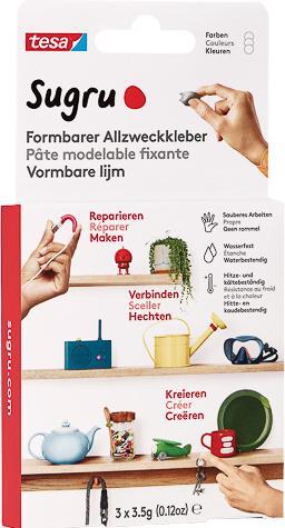 Image du produit Sugru by tesa Sugru 3x colle malléable à usage général, colle polyvalente pour décorer, coller & réparer (10.50 g, 323 ml)