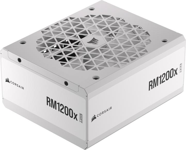 Actual product image Corsair RMx Shift White Series, RM1200x Shift White, 1200 Watt, 80 PLUS GOLD Certified, Fully Modular Power (1200 W)