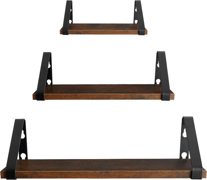 Actual product image tectake 3 hanging shelves Cowell (40 x 12 x 12 cm)