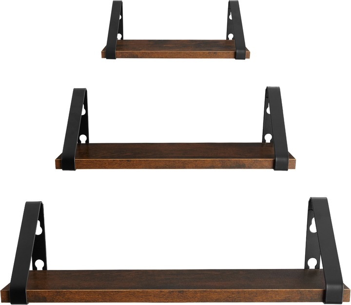 Produktbild tectake 3 Hängeregale Cowell (40 x 12 x 12 cm)