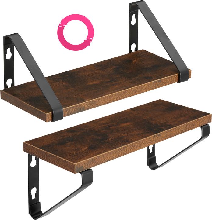 Actual product image tectake 3 hanging shelves Cowell (40 x 12 x 12 cm)