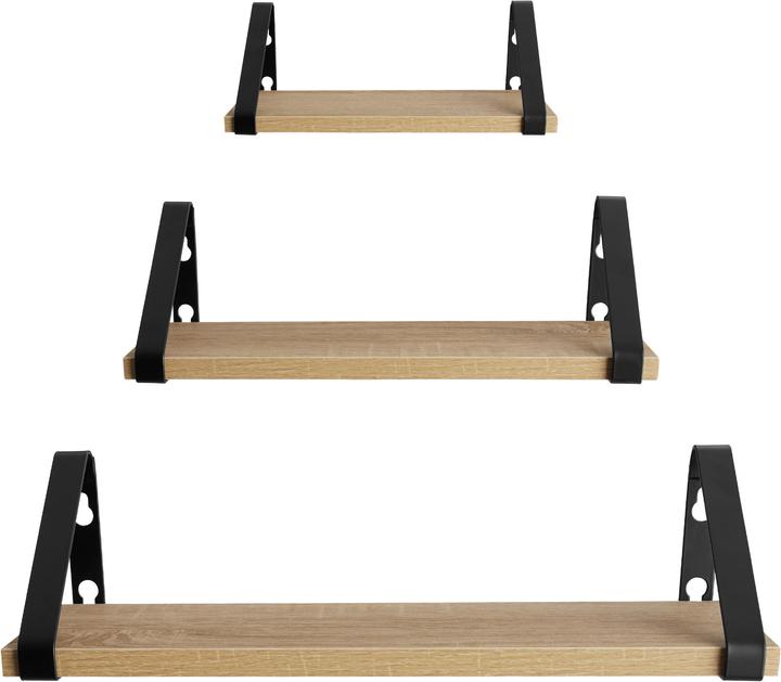 Actual product image tectake 3 hanging shelves Cowell (40 x 12 x 12 cm)