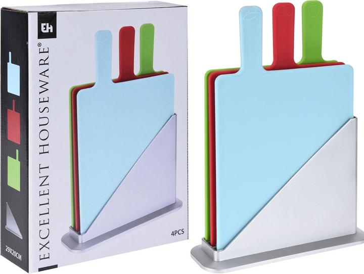 Image du produit Excellent Houseware Planches à découper avec support, lot de 3