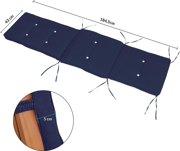 Actual product image Detex Sun-lounger cushion (173 x 43 x 6 cm)