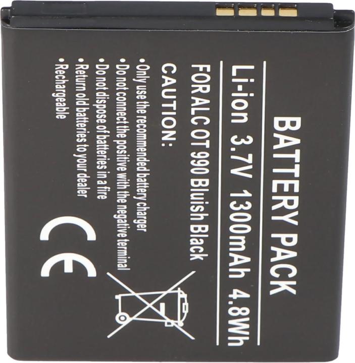 Image du produit Alcatel AkkuOne Touch 918D Batterie CAB32A0001C1, CAB31P0000C2, CAB31P0000C1, BY71, TLIB37A
