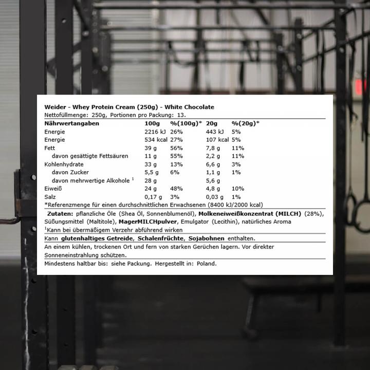 Actual product image Weider Whey Protein Cream (250 g)