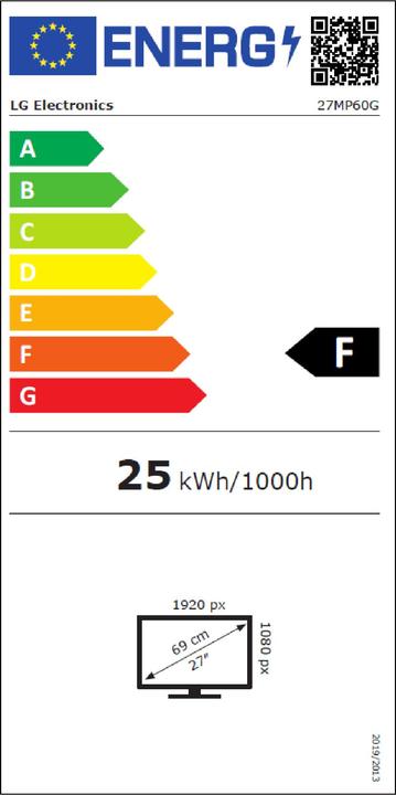 Energie-Label LG TFT-LCD, LED Backlight 250 cd/m², 5 ms (1920 x 1080 Pixel, 27")