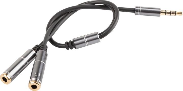 Actual product image Genesis A20 audio cable Black, Silver (0.20 m, Device-specific)