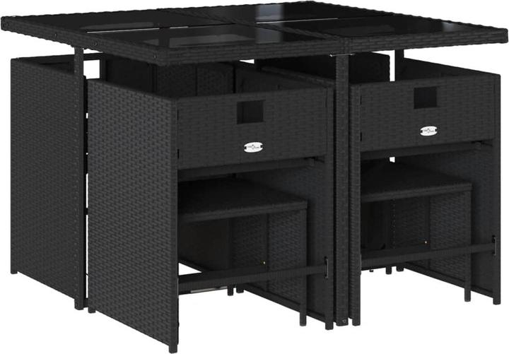 Image du produit VidaXL Meuble de jardin Ensemble de jardin 9pcs. noir Poly rotin (110 cm)