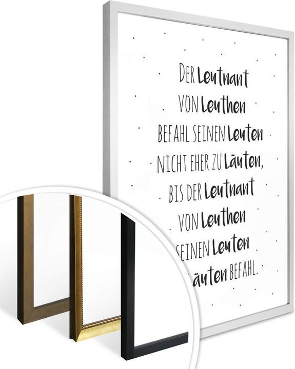 Actual product image Trenddeko Tongue twister - The Lieutenant von Leuthen (40 x 50 cm)