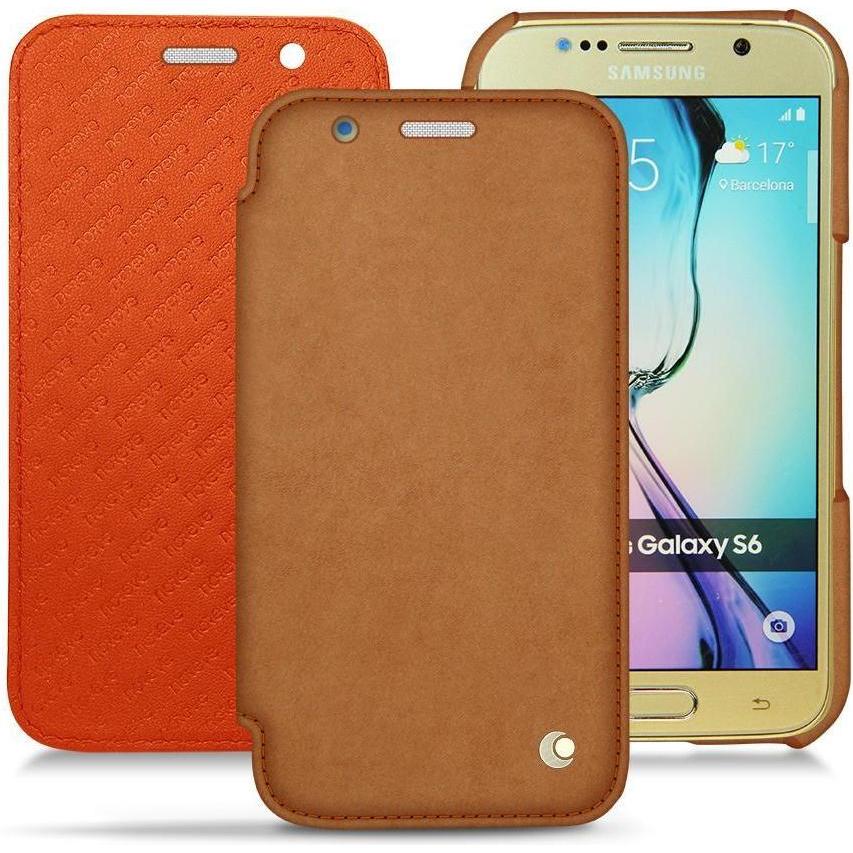 Noreve Lederschutzhülle horizontal (Samsung Galaxy S6), Smartphone Hülle, Orange