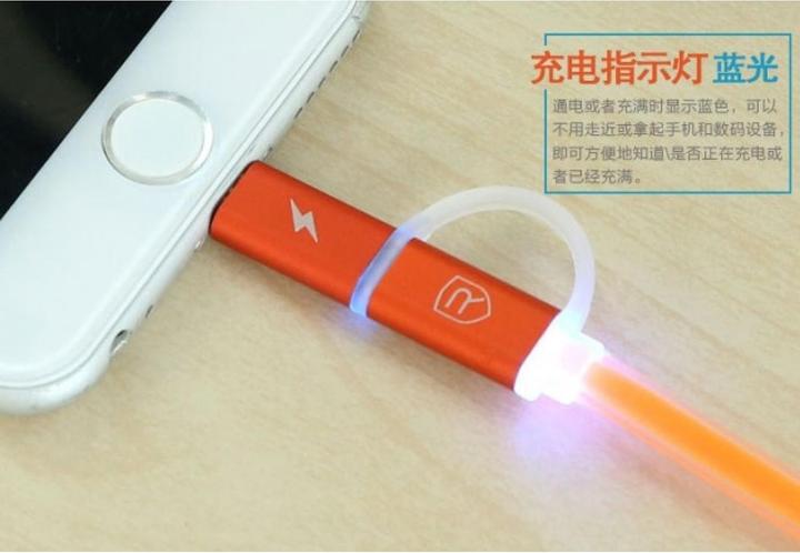 Actual product image Remax Aurora Dualport Lightning & MicroUSB Flat Cable (USB 3.2 Gen 1)