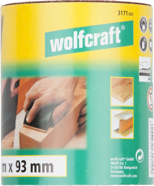 Produktbild wolfcraft 1 Schleifpapierrolle Kor. K60, 5mx93mm (P60)