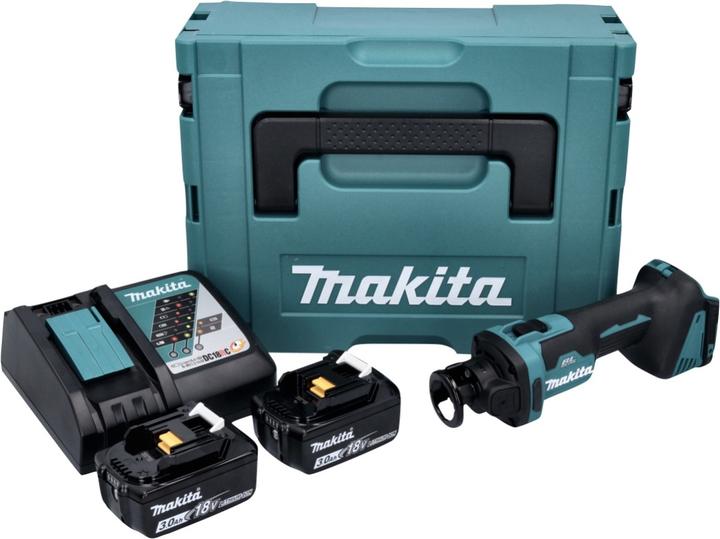 Actual product image Makita DCO 181 RFJ Battery Rotary Cutter 18 V 32000 rpm Brushless + 2x Battery 3.0 Ah + Charger