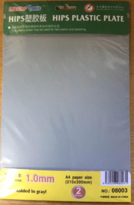 Image du produit Master Tools Feuille de plastique HIPS 1,0mm(210mmx300mmx2pc