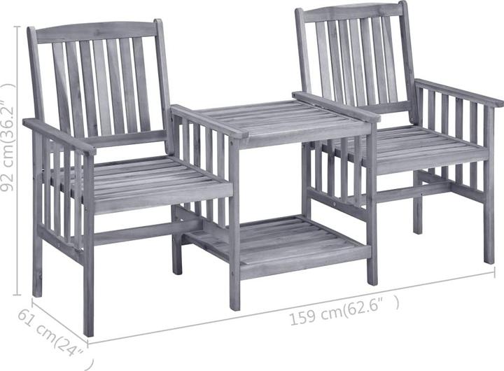 Produktbild vidaXL Gartenstuhl mit Teetisch