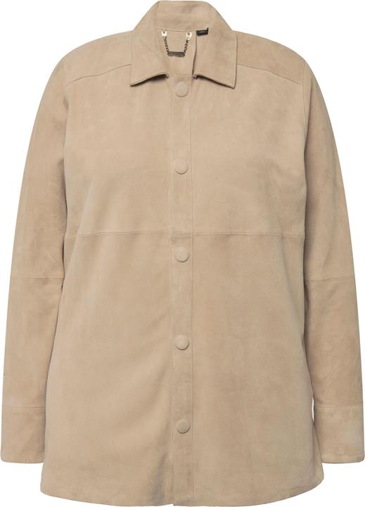 Immagine prodotto Ulla Popken Camicia di pelle scamosciata con collo da camicia e maniche lunghe (46, 48)